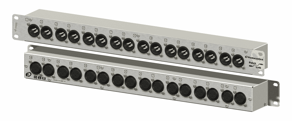Patch com 16 XLR-3M frontais para 16 XLR-3F